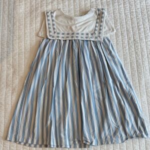 Delaney 3T Sailor Blue and White Striped Kids Dress